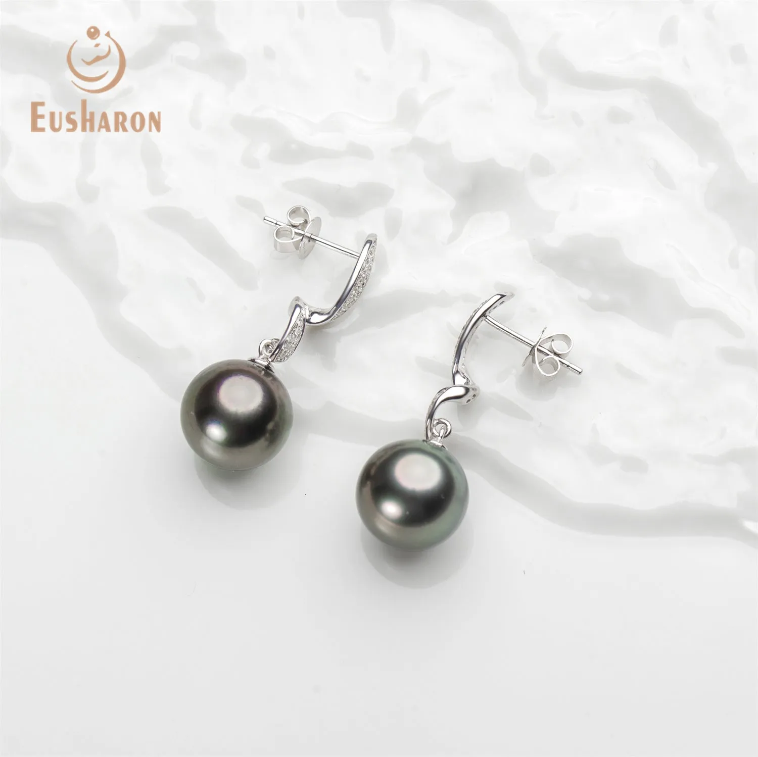 10-11mm AAA  Tahitian Pearl 18K Earrings