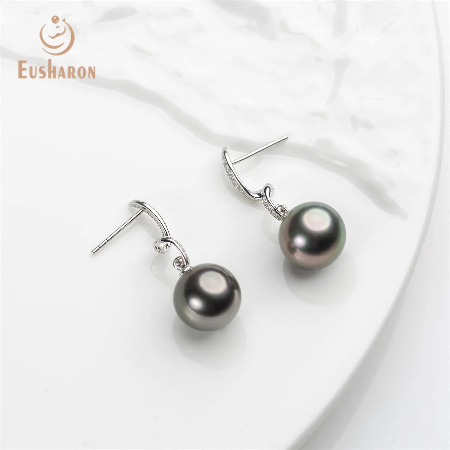 10-11mm AAA  Tahitian Pearl 18K Earrings