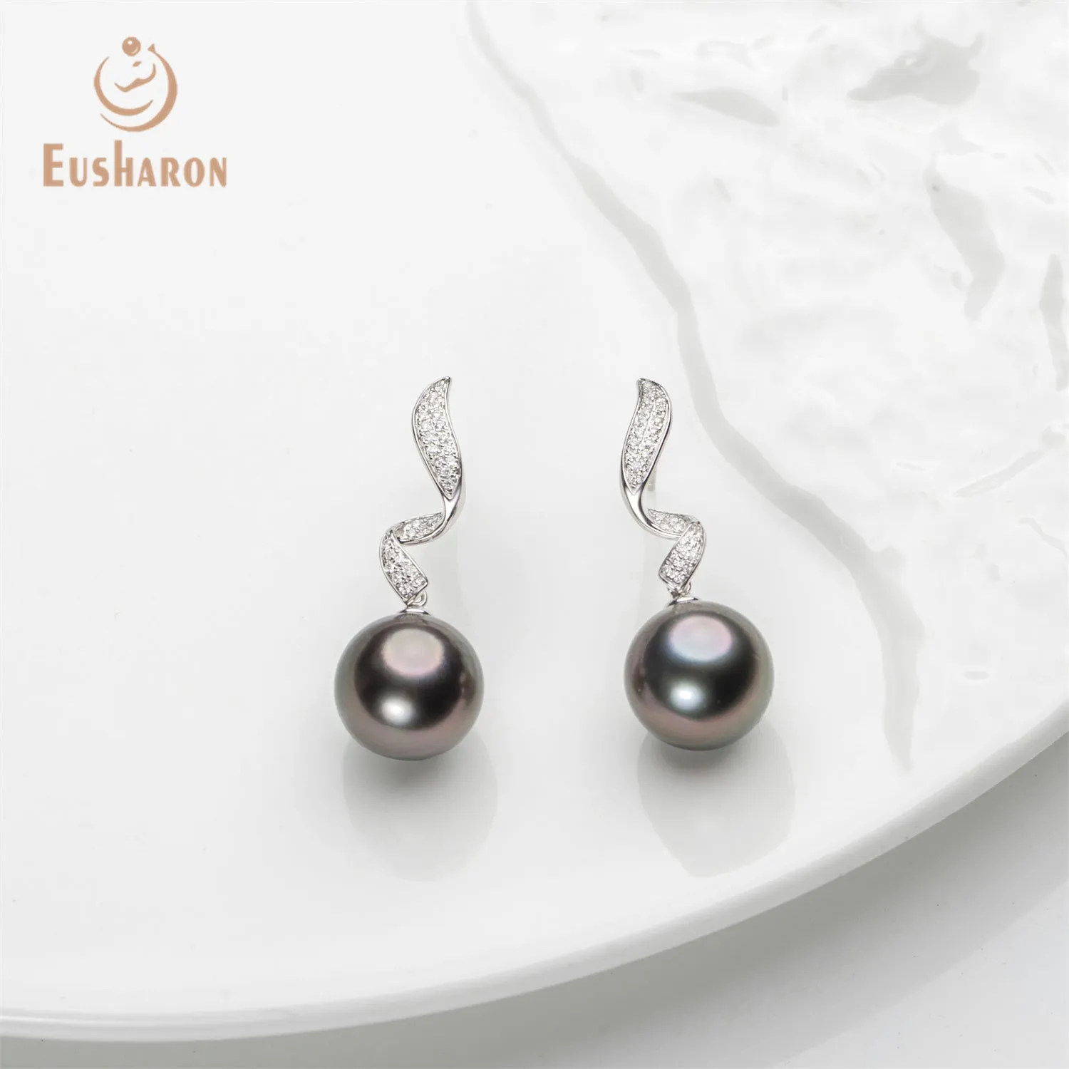 10-11mm AAA  Tahitian Pearl 18K Earrings