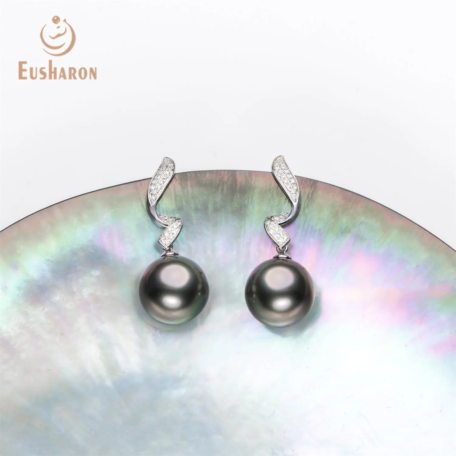 10-11mm AAA  Tahitian Pearl 18K Earrings