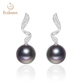 10-11mm AAA  Tahitian Pearl 18K Earrings