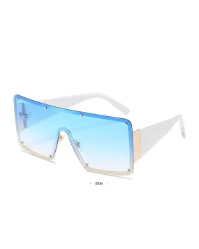 1Pair Quilted Decor Rimless Tinted Lens Sunglasses