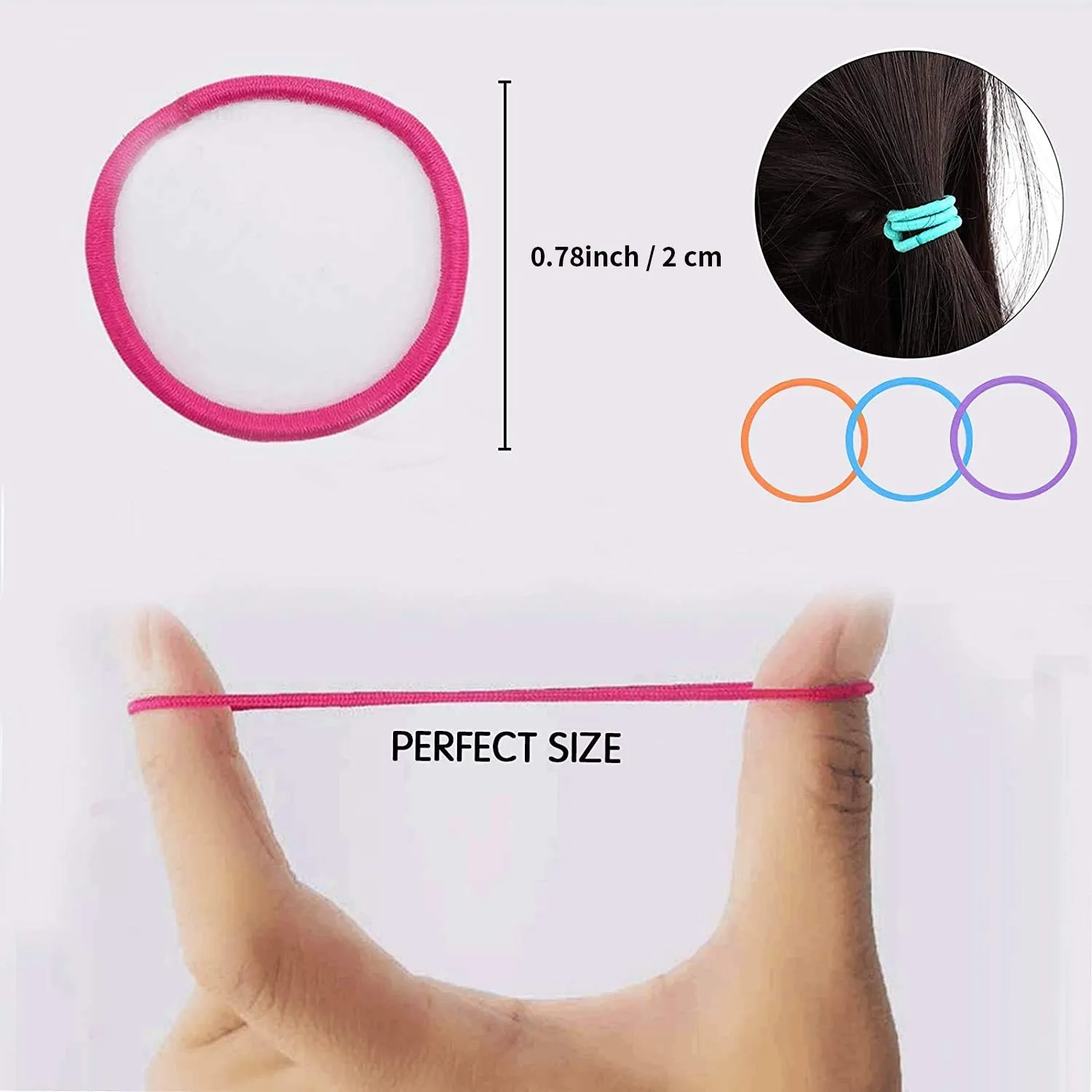 200PCS Elastic Hair Ties, No Crease Hair Small Ponytail Holders for Kids Girls Baby Toddler, Multicolor, Christmas Gifts Holiday