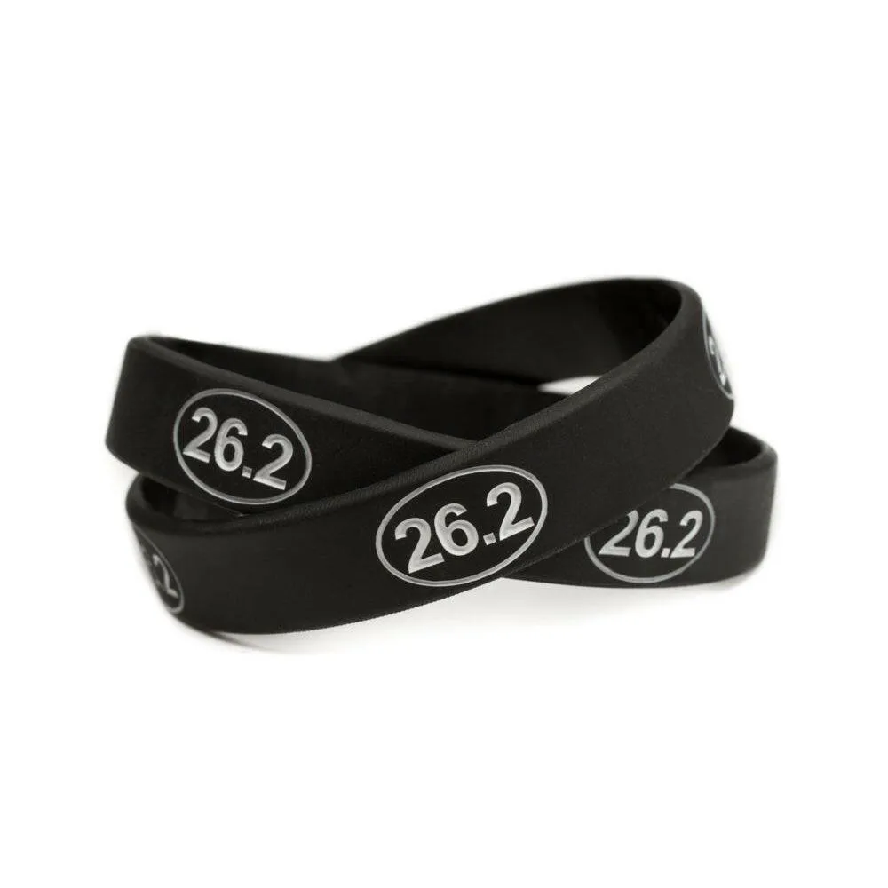 26.2 Marathon Run Training Rubber Wristband - Adult 8"