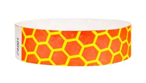 3/4" Tyvek® Wristbands - Honeycomb