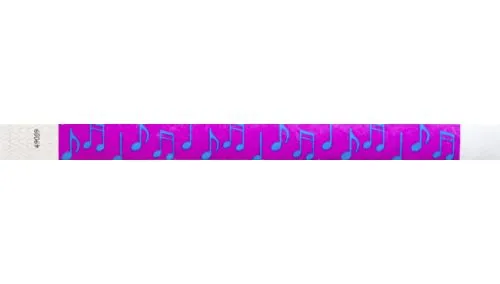 3/4" Tyvek® Wristbands - Music Notes