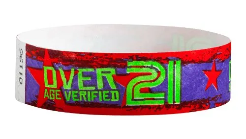 3/4" Tyvek® Wristbands - Over 21
