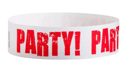 3/4" Tyvek® Wristbands - Red Party