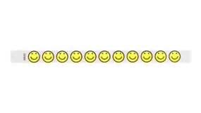 3/4" Tyvek® Wristbands - Smiley Happyface