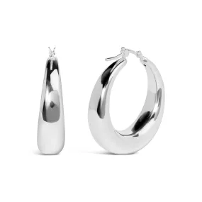 .925 Sterling Silver Graduated Hoop Earrings
