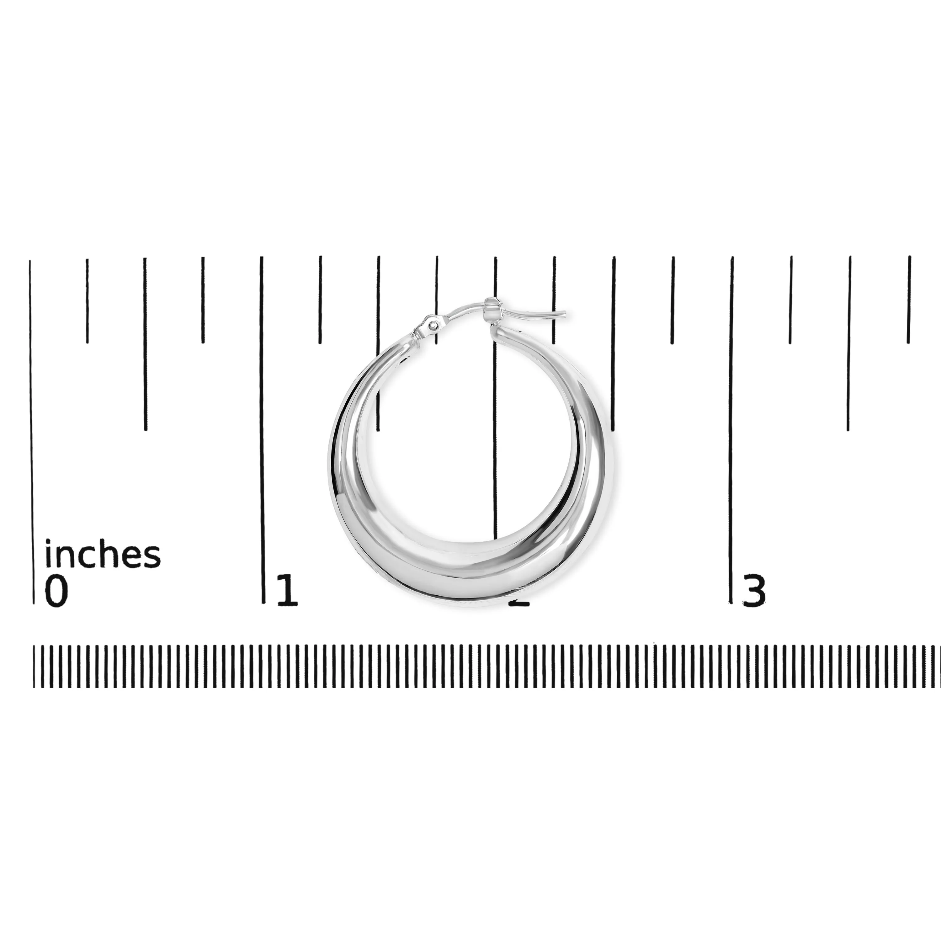 .925 Sterling Silver Graduated Hoop Earrings