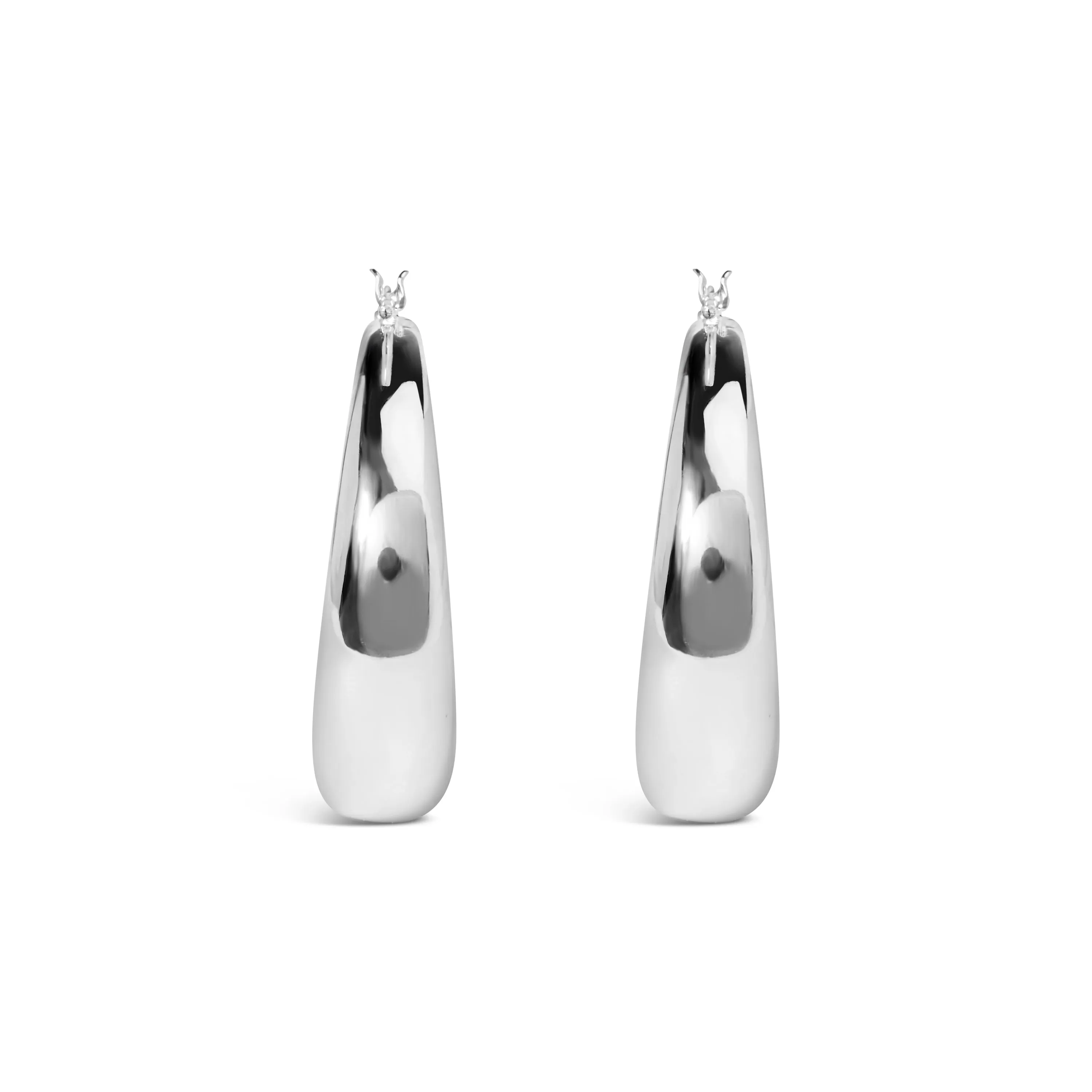 .925 Sterling Silver Graduated Hoop Earrings