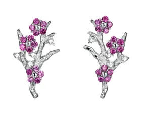925 Sterling Silver Plum Stud Earrings