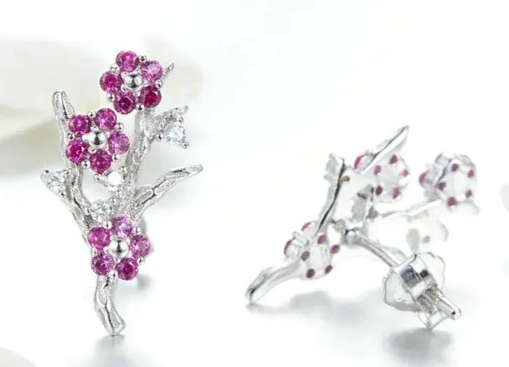 925 Sterling Silver Plum Stud Earrings
