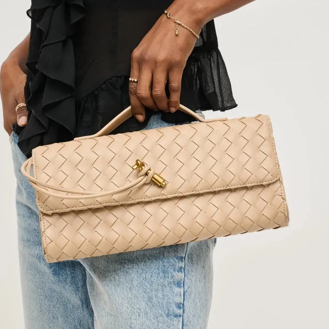 Ada Top Handle East West Clutch-Nude
