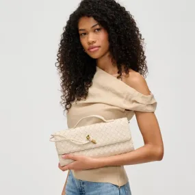 Ada Top Handle East West Clutch-Oatmilk