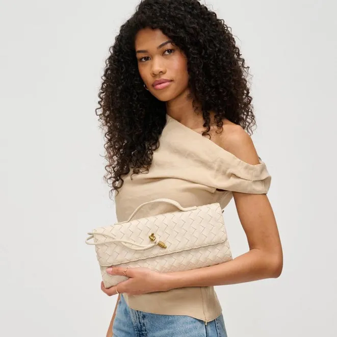 Ada Top Handle East West Clutch-Oatmilk