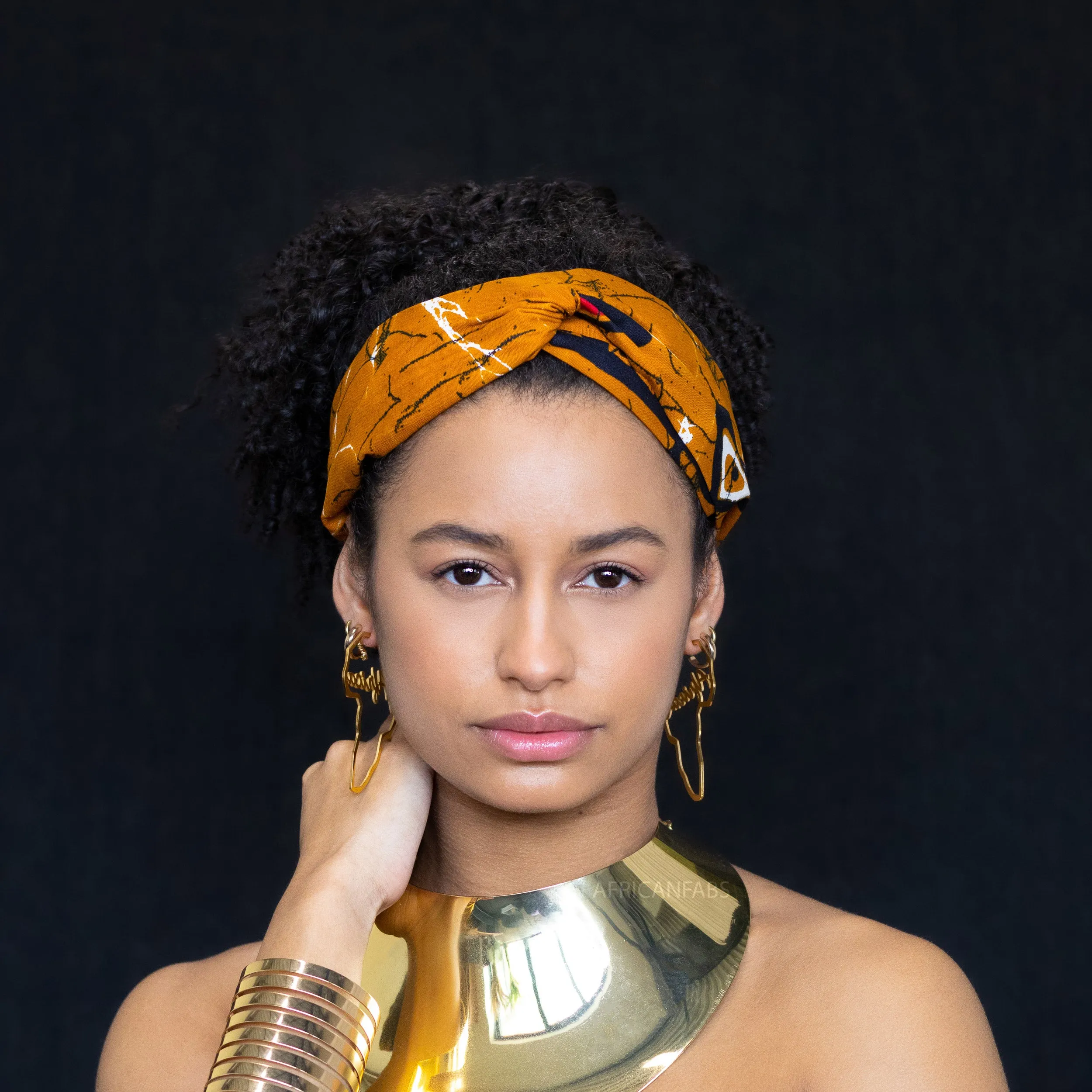 African print Headband - Adults - Hair Accessories - Mustardbrown Kampala