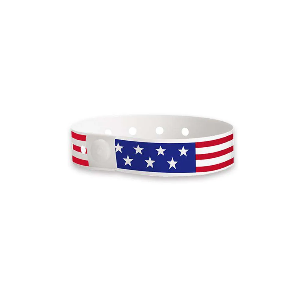 American Flag Plastic Wristbands Design 2