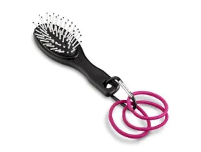 Anastasia Carabiner Brush & Elastic Bands  - Pink (IDEA-63045-PI)