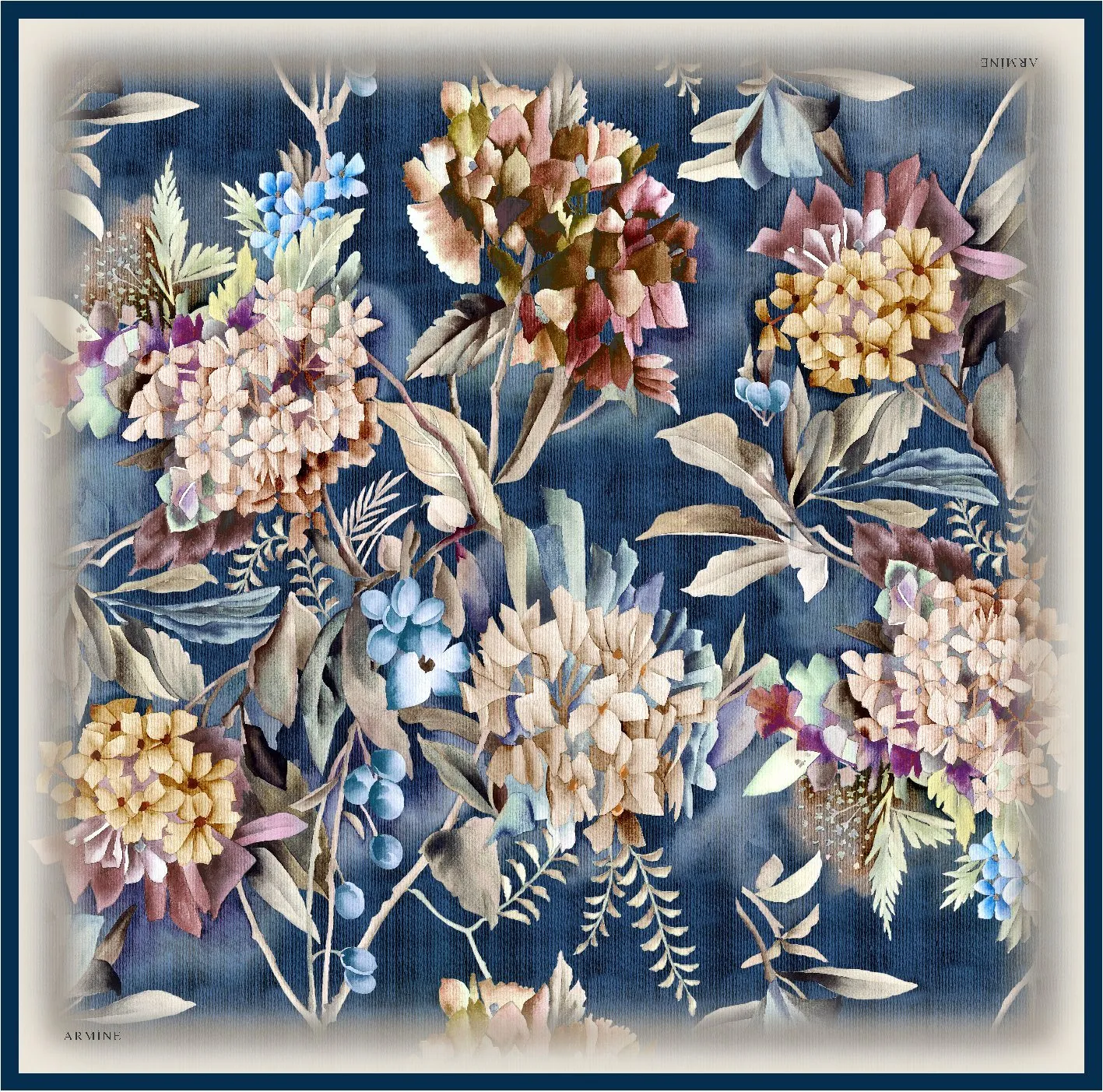 Armine Victoria Classy Floral Silk Scarf No.39