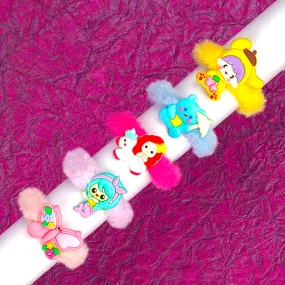 ASSORTED FUR HAIR TIES