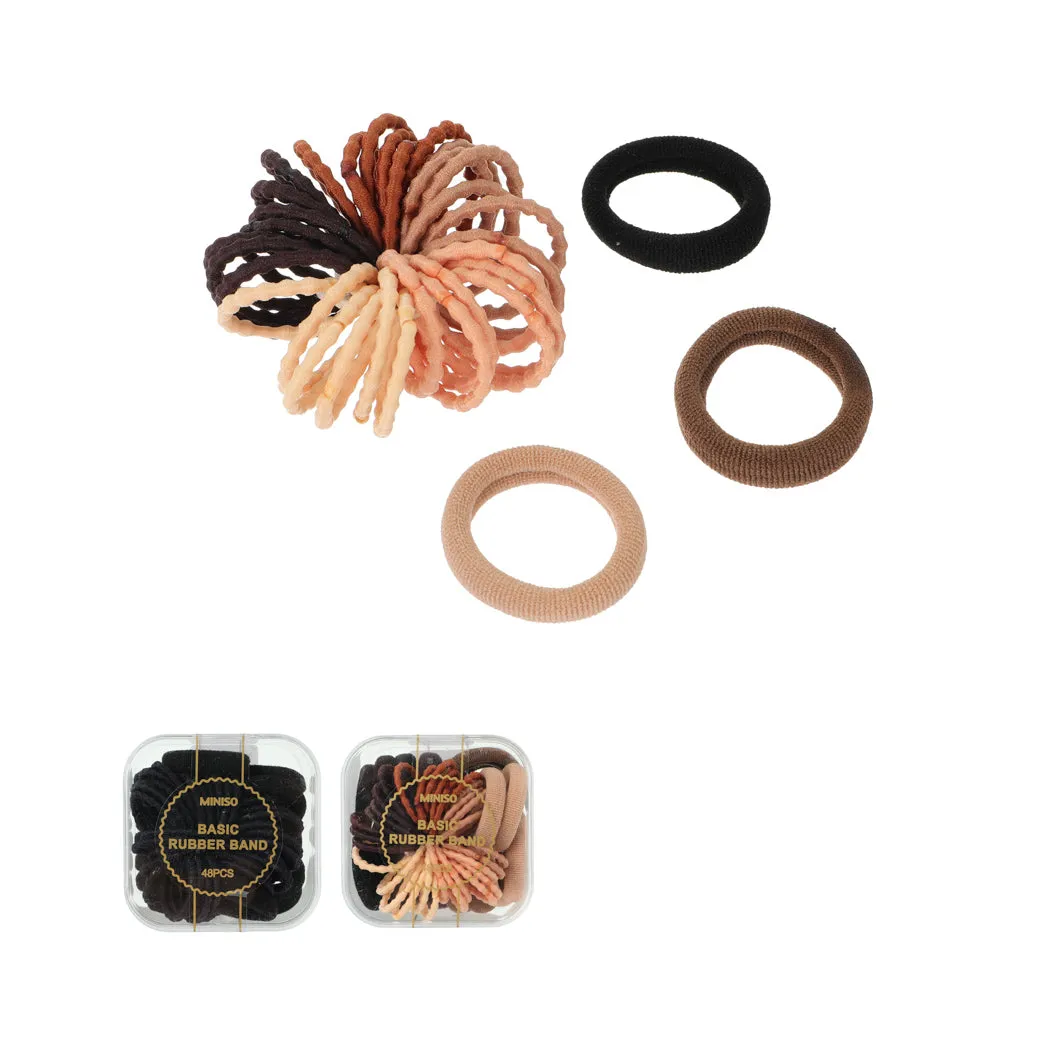 Basic Series Hair Ties with Square Container (48 pcs)