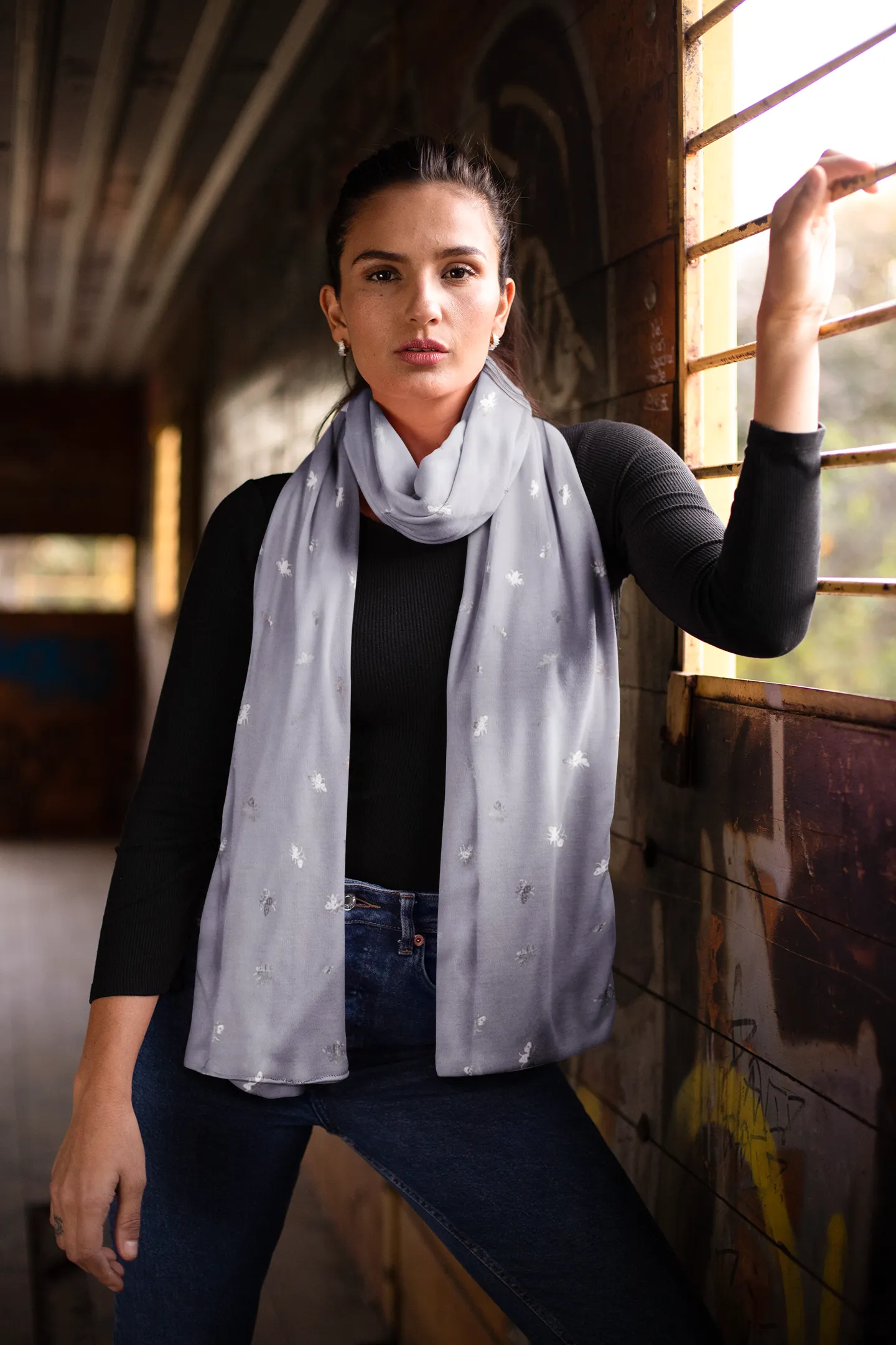 Bee's Silver Foiled Scarf
