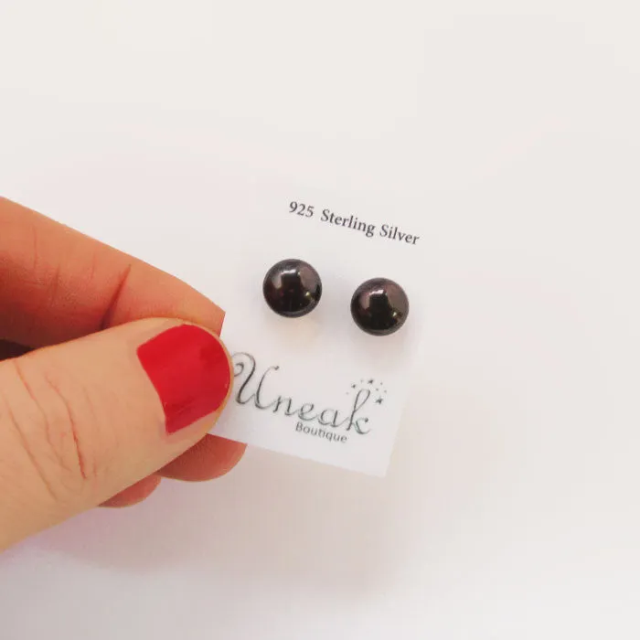 Black Freshwater Pearl Earrings