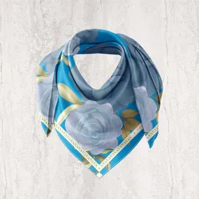 Blue Leaf Digital Print Ultra Muslin Scarf