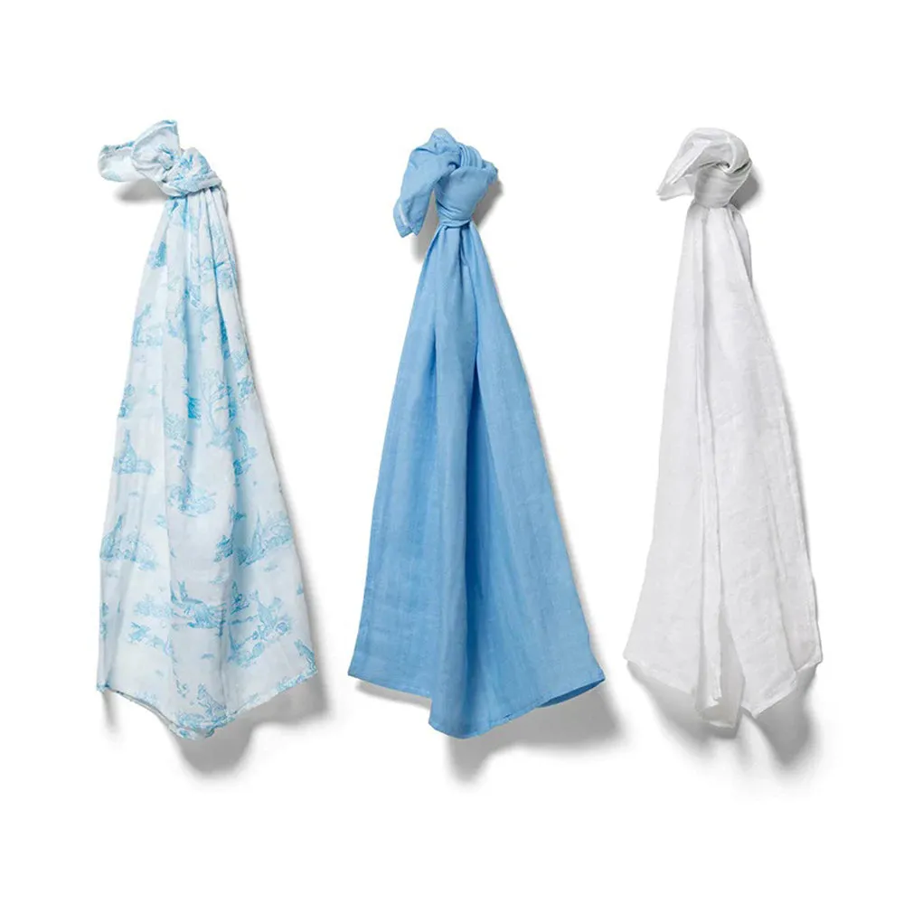 Boori Muslin Cloths (3Pk) - Making Friends Blue