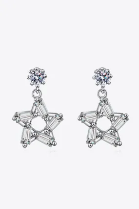 Brilliant Moissanite Silver Starburst Earrings for Timeless Elegance