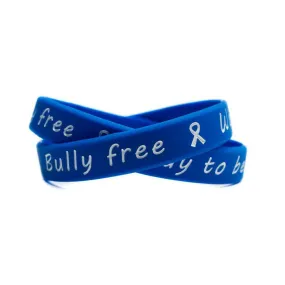 Bully free - Way to be! Blue and White Wristband - Youth 7"