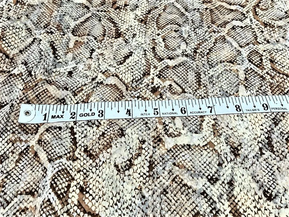 Chiffon printed  BROWN SNAKE PRINT color fabric 58" wide [12243]