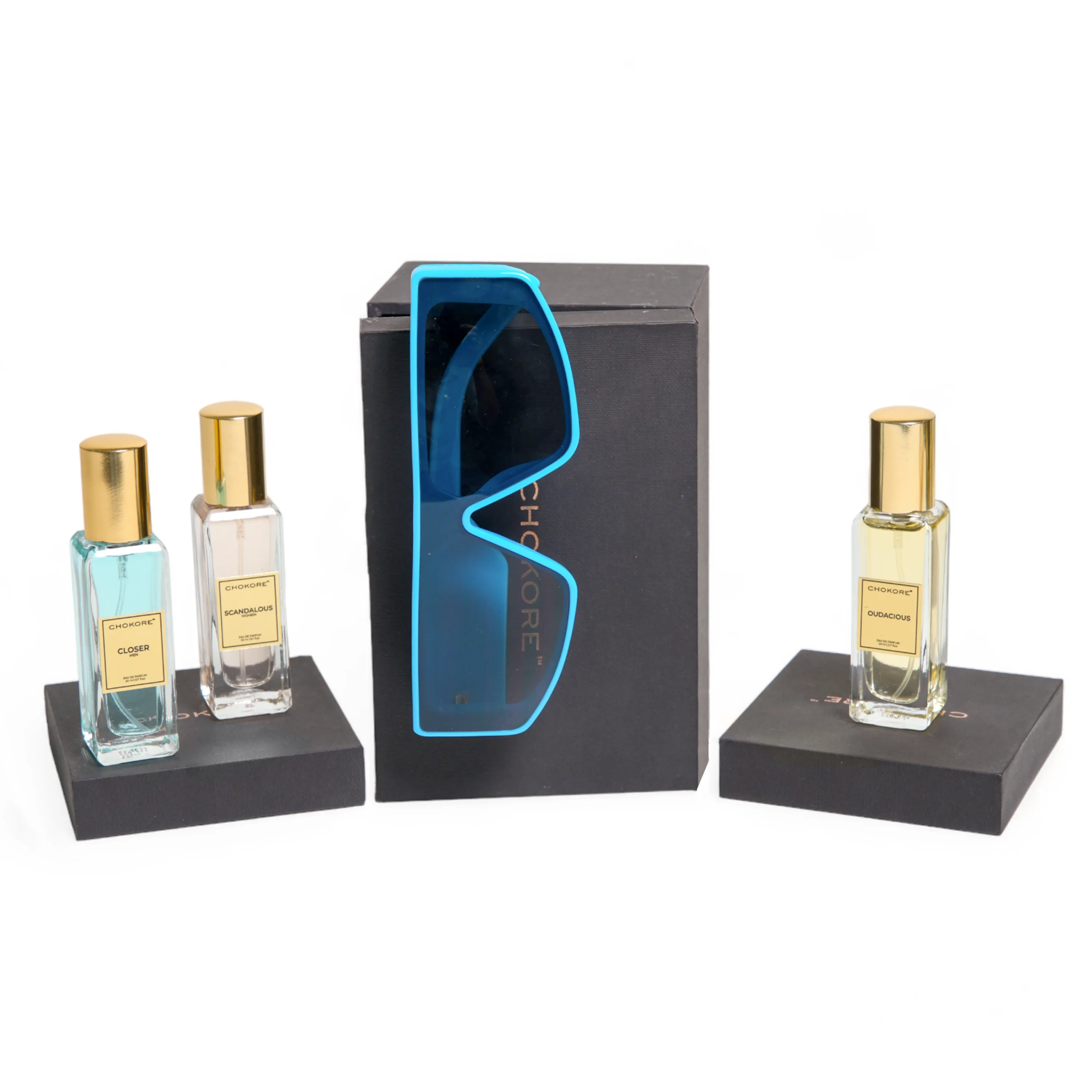 Chokore Special 2-in-1 Gift Set for Him/Her (Oversized Rectangular Sunglasses, & Perfumes Combo)