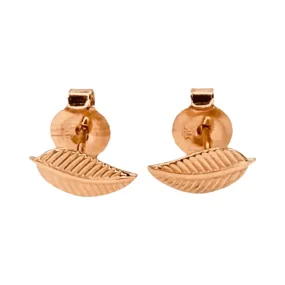 Classic  and Timeless Gold Leaf Stud Earrings