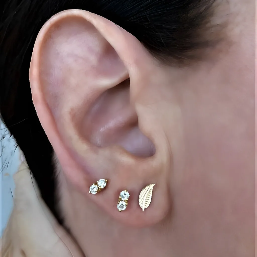 Classic  and Timeless Gold Leaf Stud Earrings