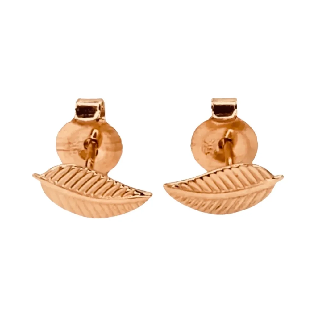 Classic  and Timeless Gold Leaf Stud Earrings