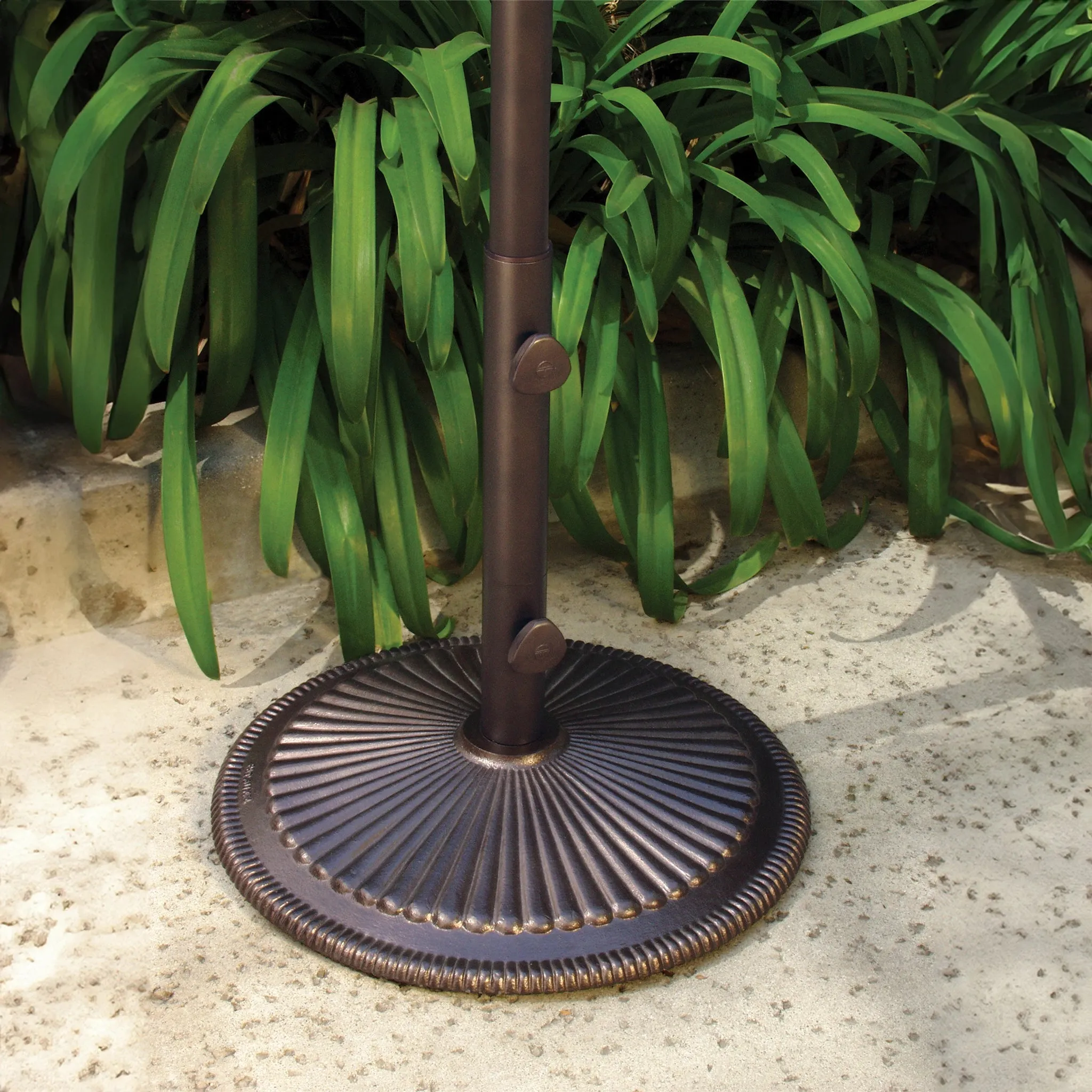 Classic Market 50 lbs. Bronze Round Cast Iron Umbrella Base - BW500 by Treasure Garden