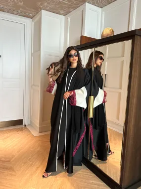 CLASSY MAROON DANTAIL AbAYA #485