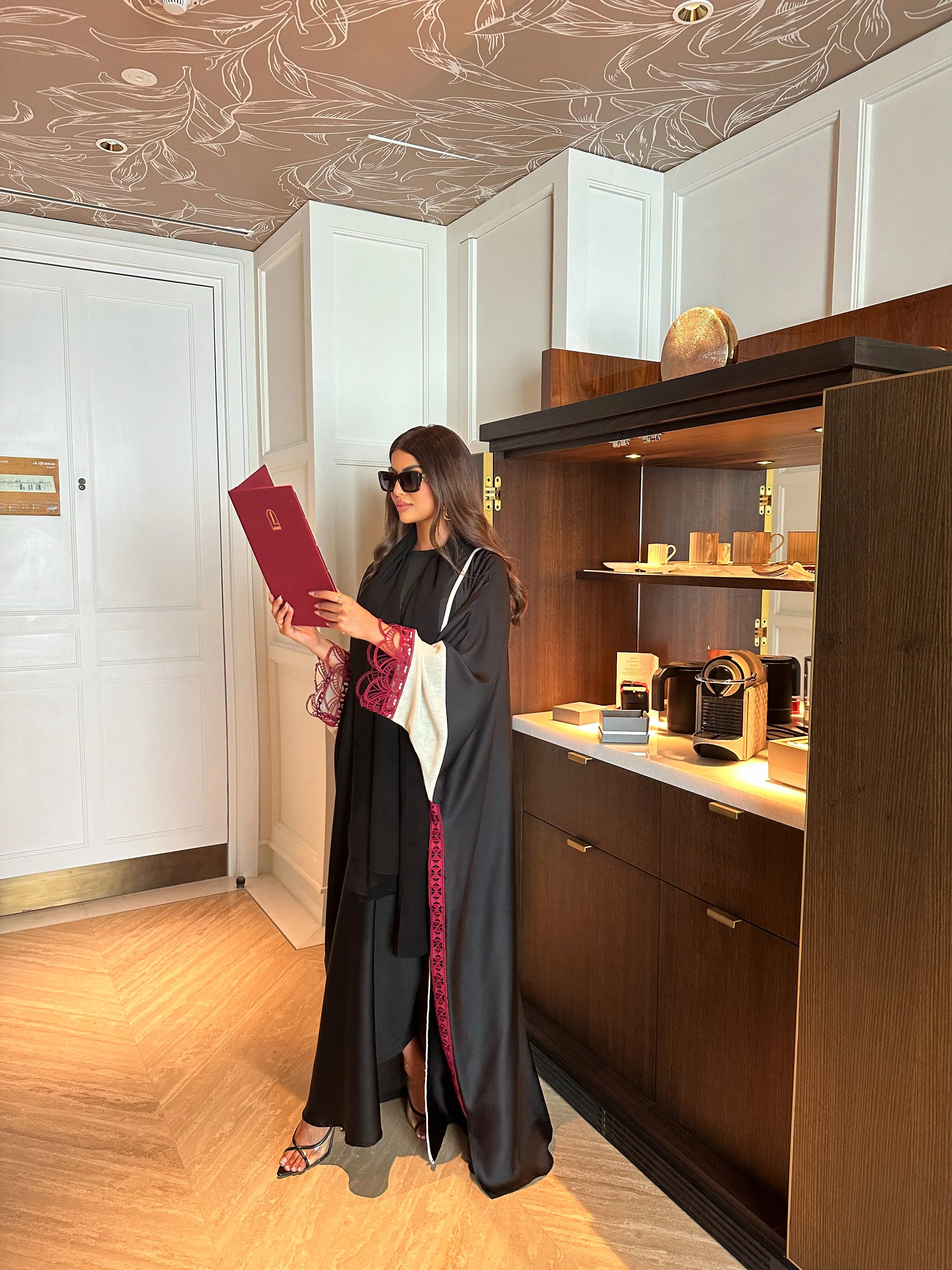 CLASSY MAROON DANTAIL AbAYA #485