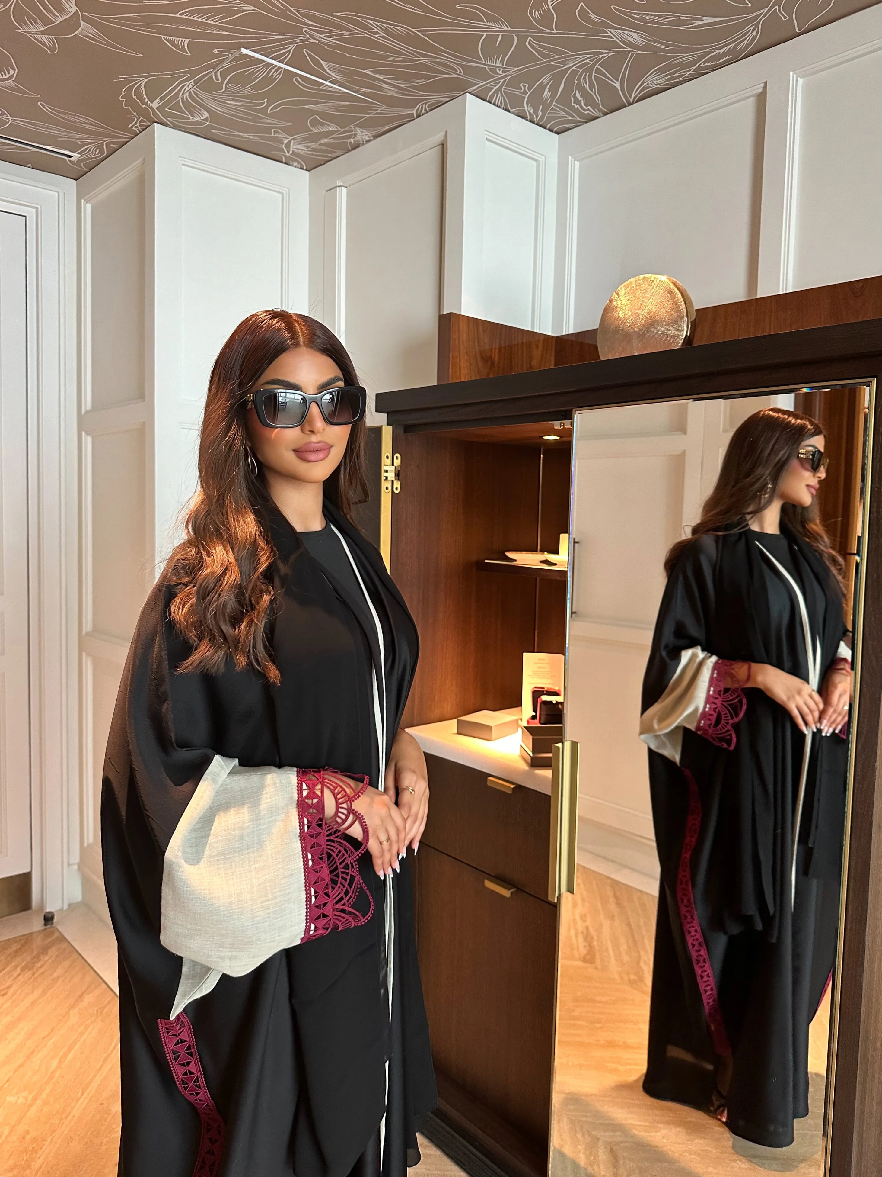CLASSY MAROON DANTAIL AbAYA #485