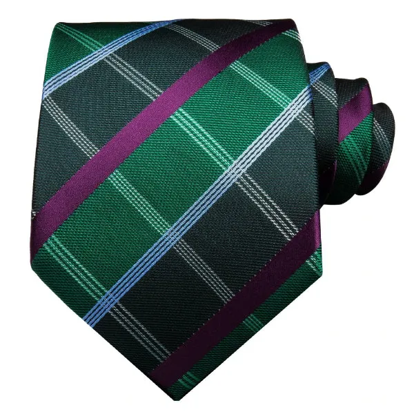 Classy Men Green Tartan Silk Tie