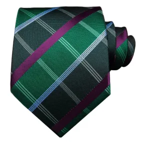 Classy Men Green Tartan Silk Tie