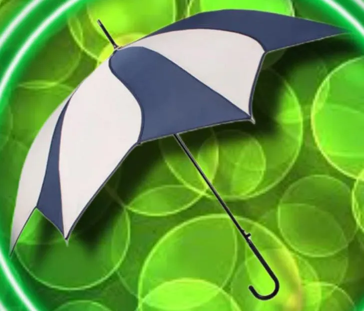 Cream and Navy Swirl Walking Stick Umbrella