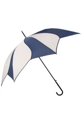 Cream and Navy Swirl Walking Stick Umbrella