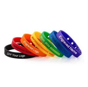 Custom Wristbands - Adjustable Personalized Text Rubber Silicone Bracelet Events, Motivation, Gifts, Cancer Support, Fundraisers, Awareness
