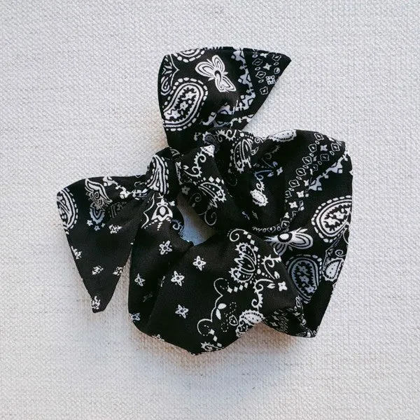 Ellison and Young Bandana Tied Hair Scrunch