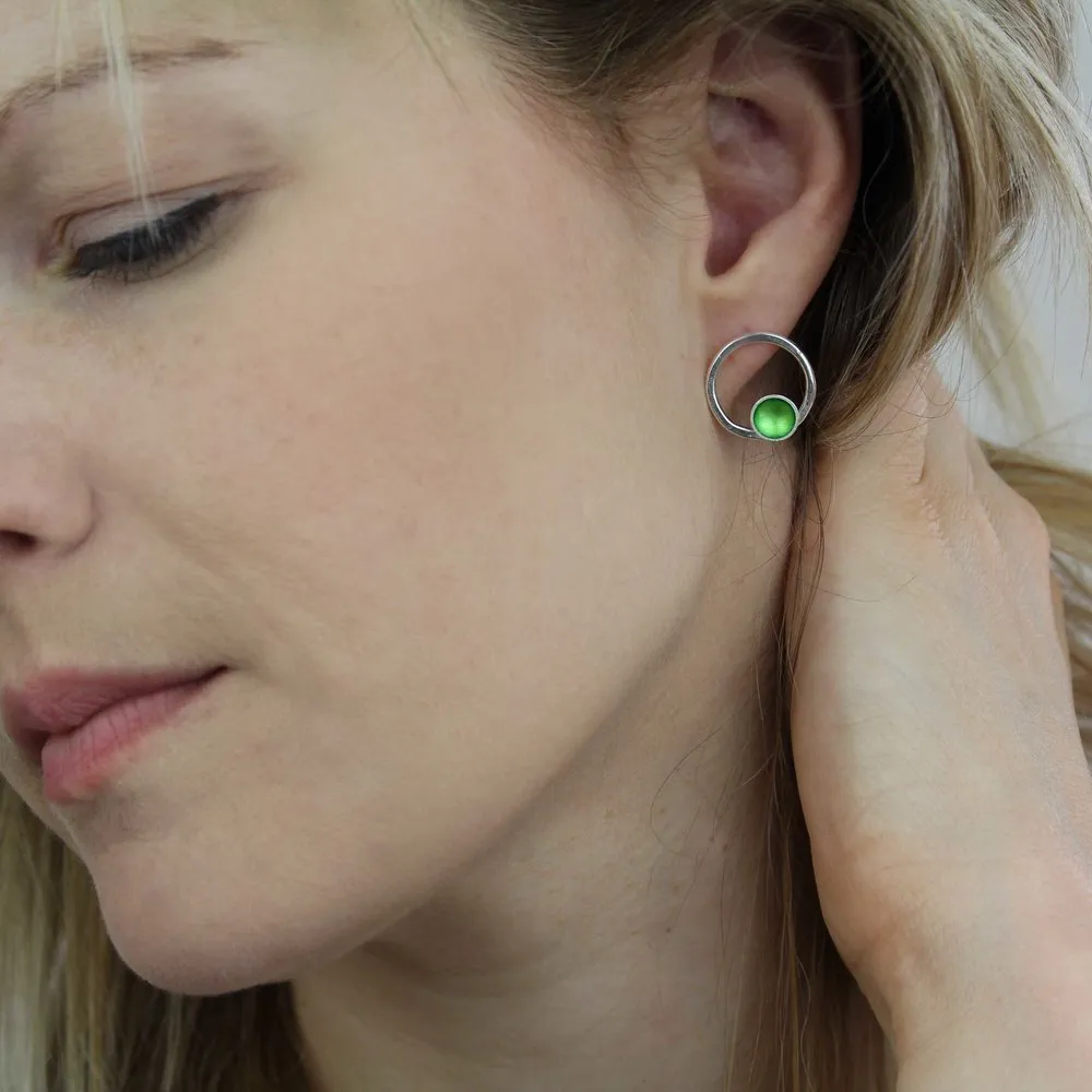 Enamel Hoop Stud - Top Enamel