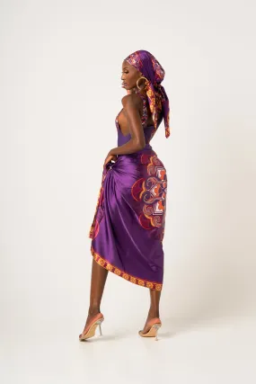 ENANG PURPLE XL SILK SCARF